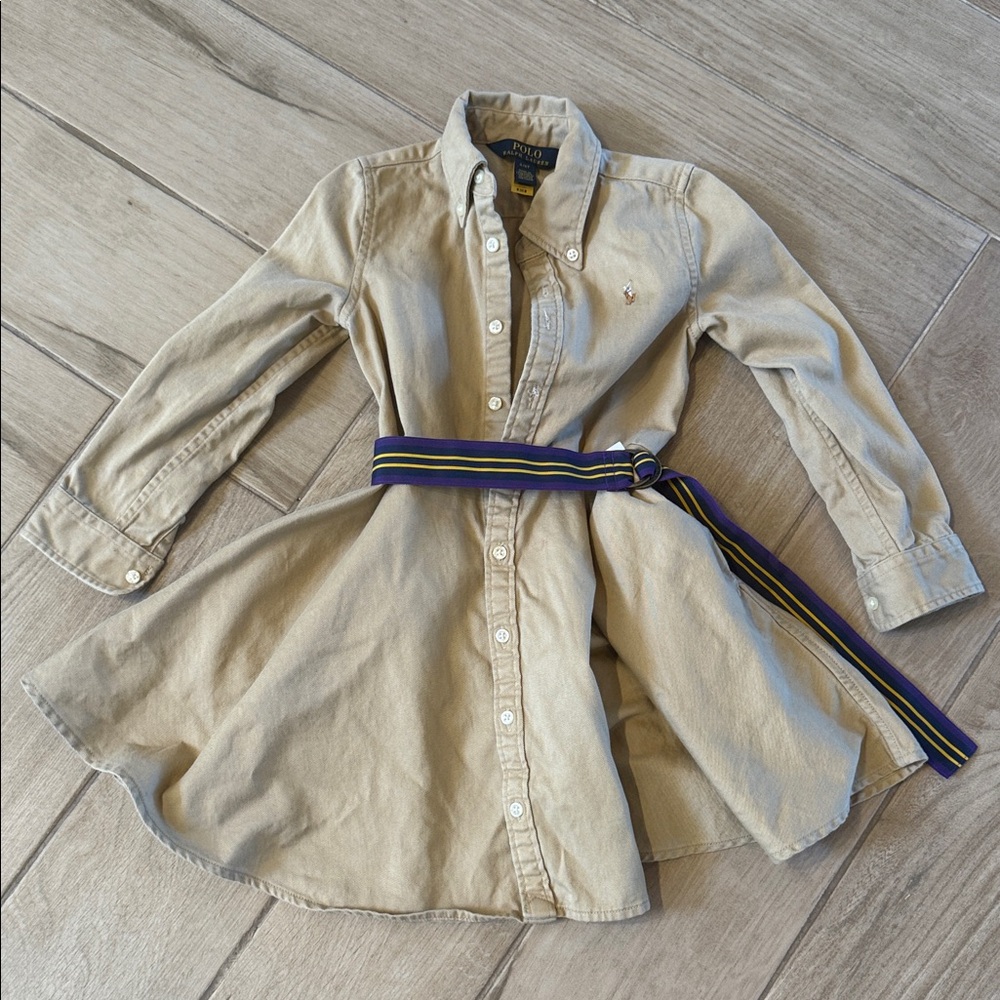 Polo by Ralph Lauren Tan Kids Dress with Belt